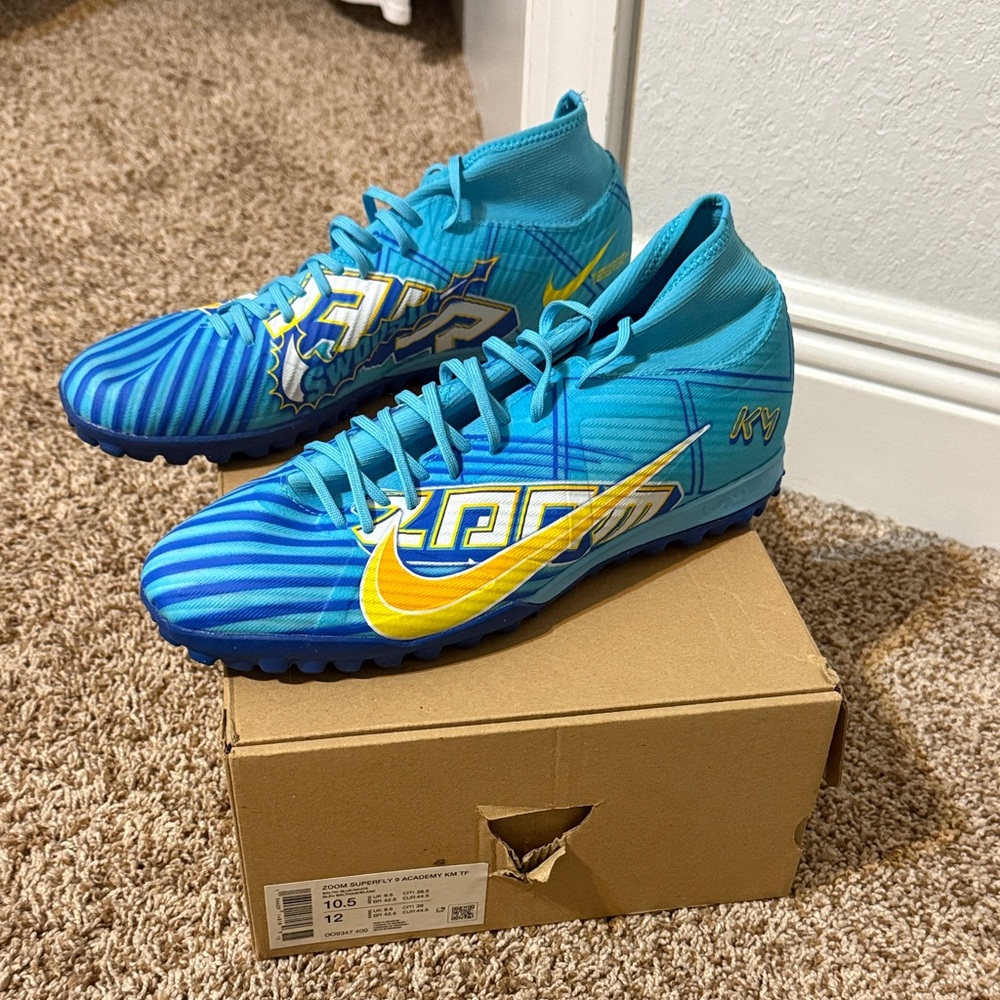 Nike Turquoise and Blue Zoom Superfly Cleats